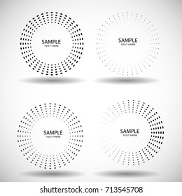 Halftone dots in circle form. round logo . vector dotted frame . design element