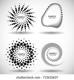 Halftone dots in circle form. round logo . vector dotted frame . design element