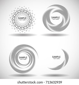 Halftone dots in circle form. round logo . vector dotted frame . design element