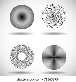 Halftone dots in circle form. round logo . vector dotted frame . design element