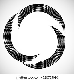 Halftone dots in circle form. round logo . vector dotted frame . design element