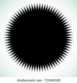 Halftone dots in circle form. round logo . vector dotted frame . design element
