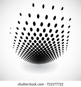 Halftone dots in circle form. round logo . vector dotted frame . design element
