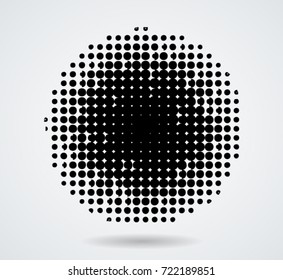 Halftone dots in circle form. round logo . vector dotted frame . design element