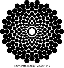 Halftone dots in circle form. round logo . vector dotted frame . design element