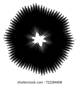 Halftone dots in circle form. round logo . vector dotted frame . design element