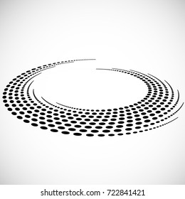 Halftone dots in circle form. round logo . vector dotted frame . design element