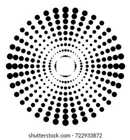 Halftone dots in circle form. round logo . vector dotted frame . design element