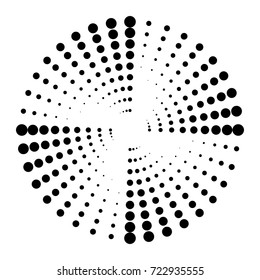 Halftone dots in circle form. round logo . vector dotted frame . design element