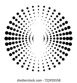 Halftone dots in circle form. round logo . vector dotted frame . design element