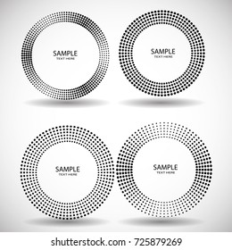 Halftone dots in circle form. round logo . vector dotted frame . design element