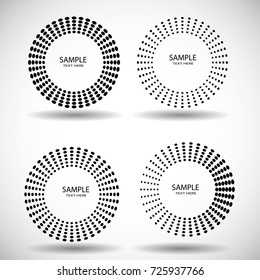Halftone dots in circle form. round logo . vector dotted frame . design element