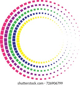 Halftone dots in circle form. round logo . vector dotted frame . design element