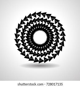 Halftone dots in circle form. round logo . vector dotted frame . design element
