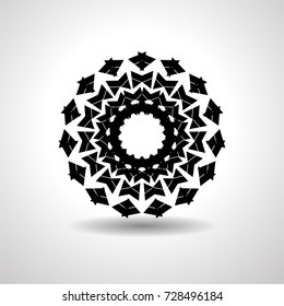 Halftone dots in circle form. round logo . vector dotted frame . design element