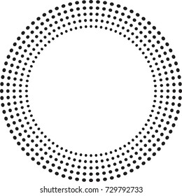 Halftone dots in circle form. round logo . vector dotted frame . design element