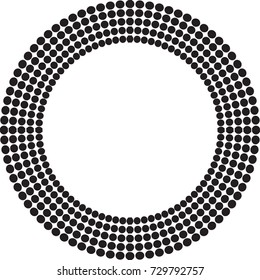 Halftone dots in circle form. round logo . vector dotted frame . design element