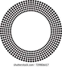 Halftone dots in circle form. round logo . vector dotted frame . design element