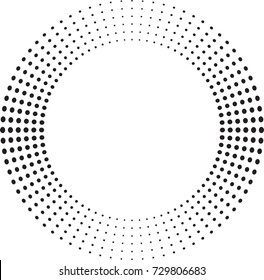 Halftone dots in circle form. round logo . vector dotted frame . design element