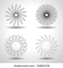 Halftone dots in circle form. round logo . vector dotted frame . design element
