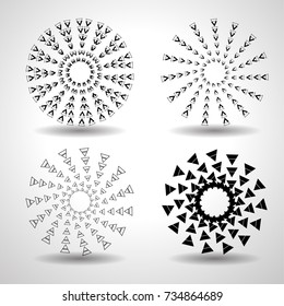 Halftone dots in circle form. round logo . vector dotted frame . design element