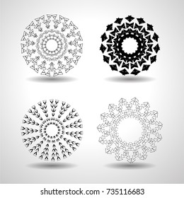 Halftone dots in circle form. round logo . vector dotted frame . design element