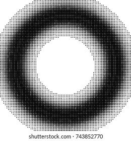 Halftone dots in circle form. round logo . vector dotted frame . design element