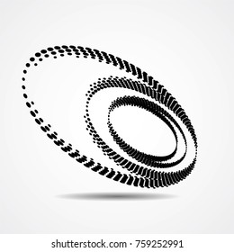 Halftone dots in circle form. round logo . vector dotted frame . design element