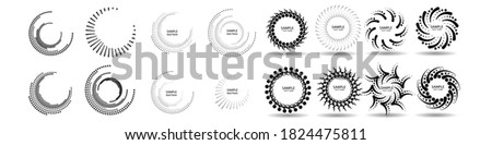 Halftone dots in circle form. round logo . vector dotted frame . Half tones design element