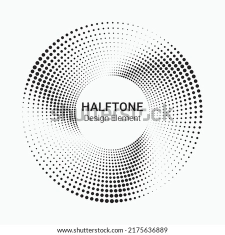 Halftone dots in circle form. round logo . vector dotted frame . design element