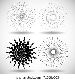 Halftone Dots in Circle Form . Spiral Vector Illustration .Technology round Logo . Design element . Abstract Geometric shape . Dotted border frame for image