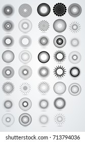 Halftone Dots in Circle Form . Spiral Vector Illustration .Technology round Logo . Design element . Abstract Geometric shape . Dotted border frame for image
