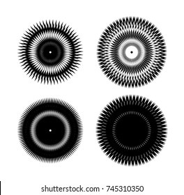 Halftone Dots in Circle Form . Spiral Vector Illustration .Technology round Logo . Design element . Abstract Geometric shape . Dotted border frame for image