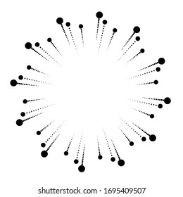 Halftone dots in circle form. sun logo . vector dotted flower . design element