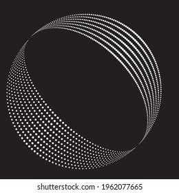 Halftone dots in Circle Form .  Vector Illustration .Technology round. Moon Logo . Design element . Abstract Geometric shape .