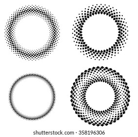 Halftone Dots In Circle Form.Circular Logo For Your Design.icon Black Vector Elements .