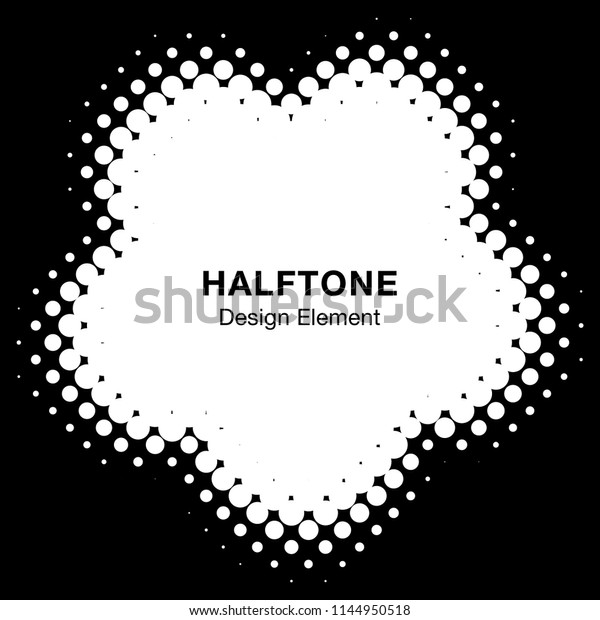 Halftone Dots\
Circle Frame Abstract Logo Design Element for medical treatment,\
cosmetic. Flower icon using halftone circle texture. Halftone\
emblem. Vector\
illustration.