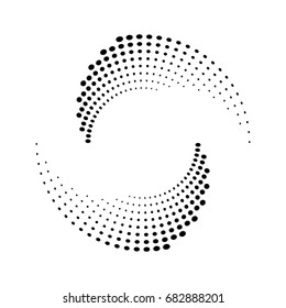 Halftone Dots Circle Texture. Abstract Circle Background. Vector Geometric Pattern.