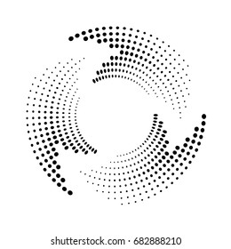 Halftone Dots Circle Texture. Abstract Circle Background. Vector Geometric Pattern.