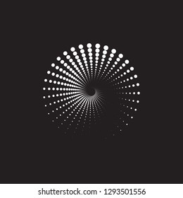 Halftone dots circle texture. Creative geometric pattern. Abstract vector background.