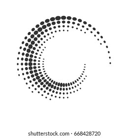 Halftone Dots Circle Texture. Creative Geometric Pattern. Vector Abstract Background.