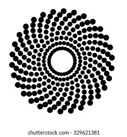 Halftone Dots Circle. Vector Illustration .