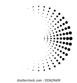 Halftone Dots Circle. Vector Illustration .