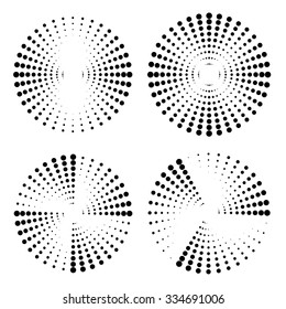 Halftone Dots Circle. Vector Illustration .