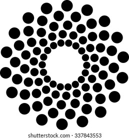 Halftone Dots Circle. Vector Illustration .