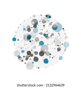 Halftone Punkte. Circles Textur Farbe abstrakte Design. Punktvektoreffekt rund Formen. Dekorhintergrund