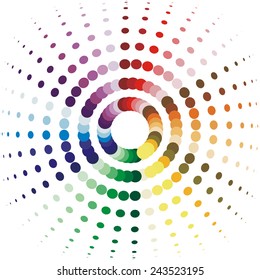 Halftone dots color abstract background. Vector illustration