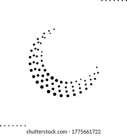 halftone dots crescent vector con in outlines	