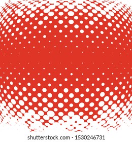 Half-tone dots. Dotted, circles pattern. Sphere, orb or globe distortion speckles. Diffuse radial, radiating bulge, bloat warp. Polka-dot inflate design. Abstract circles circular geometric pattern