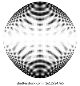 Half-tone dots. Dotted, circles pattern. Sphere, orb or globe distortion speckles. Diffuse radial, radiating bulge, bloat warp. Polka-dot inflate design. Abstract circles circular geometric pattern